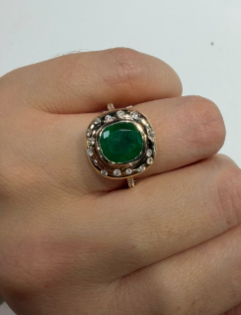 Anillo Esmeralda Chunky
