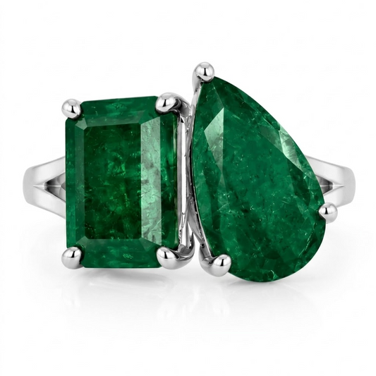Anillo Toi et Moi Esmeraldas