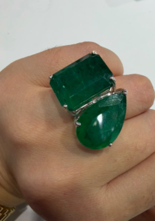 Anillo Toi et Moi Esmeraldas