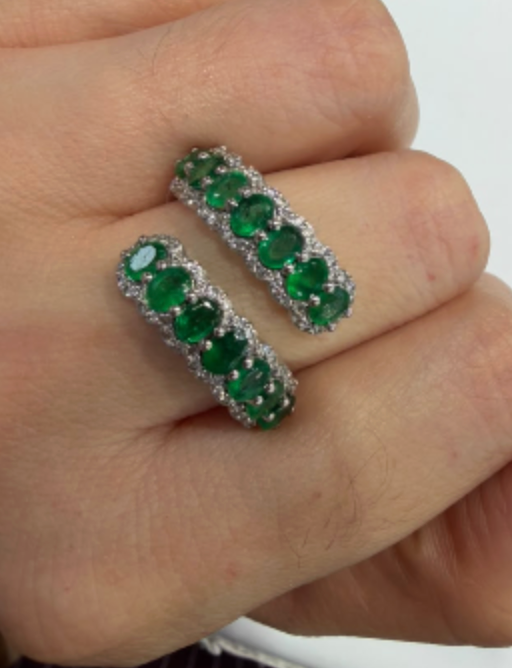 Anillo doble Esmeralda y diamantes