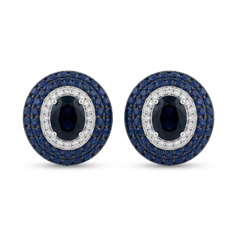 Aretes zafiros y diamantes