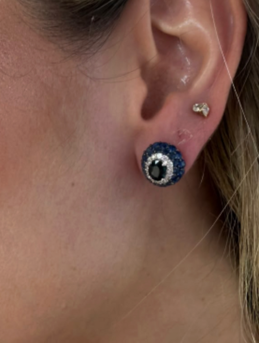 Aretes zafiros y diamantes