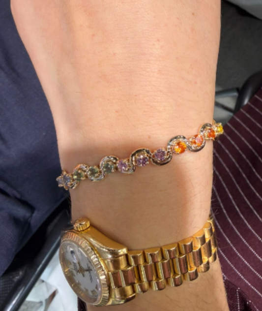 Pulsera wavy rainbow sapphire
