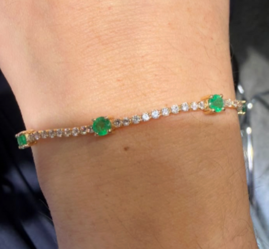 Pulsera Esmeraldas y diamantes