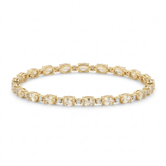 Pulsera Diamantes y Zafiros Amarillos