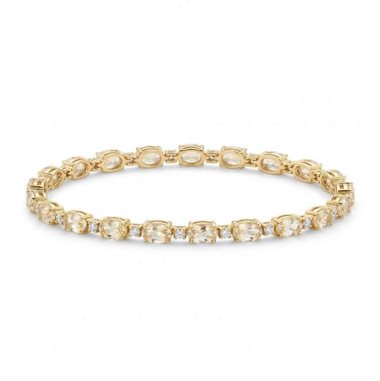 Pulsera Diamantes y Zafiros Amarillos