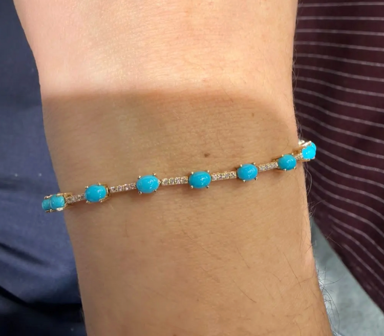 Pulsera Diamantes y Turquesas