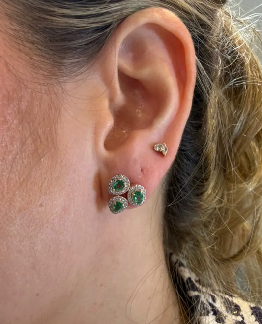 aretes esmeralda y diamantes