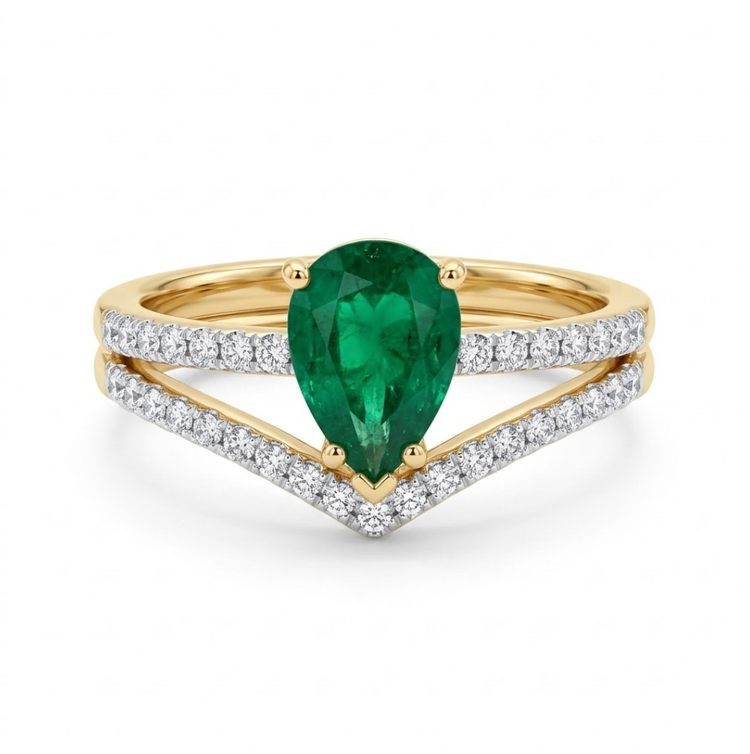 Anillo Esmeralda y diamantes
