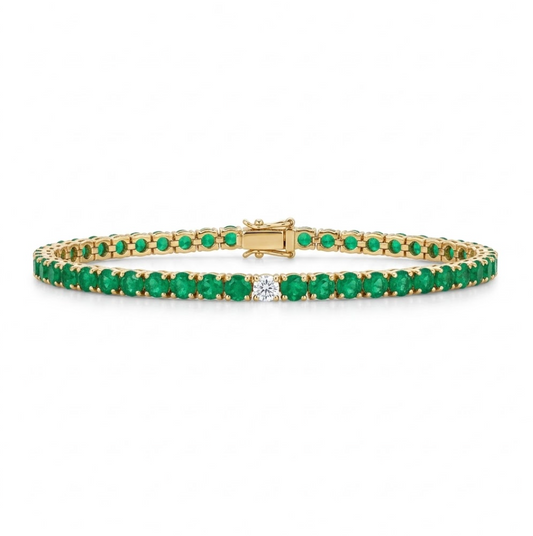 pulsera esmeraldas y diamante