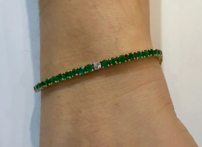 pulsera esmeraldas y diamante