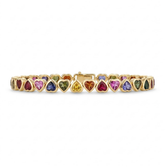 pulsera Zafiros Rainbow hearts