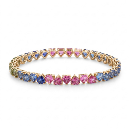 pulsera hearts zafiro rainbow