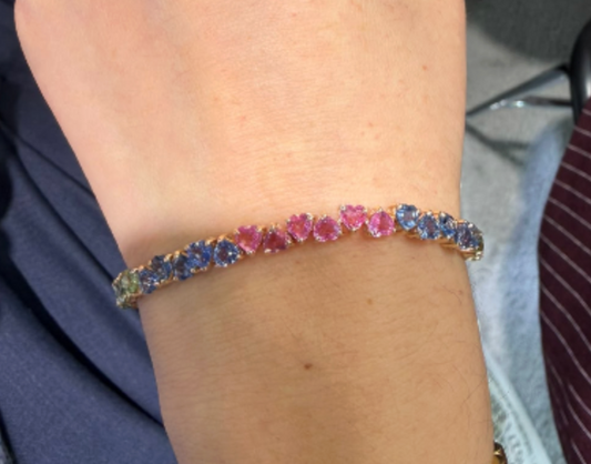 pulsera hearts zafiro rainbow