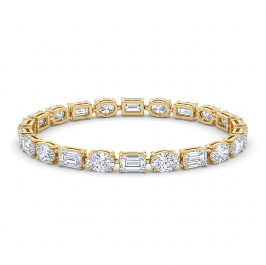 PULSERA DIAMANTES OVAL EMERALD EAST WEST