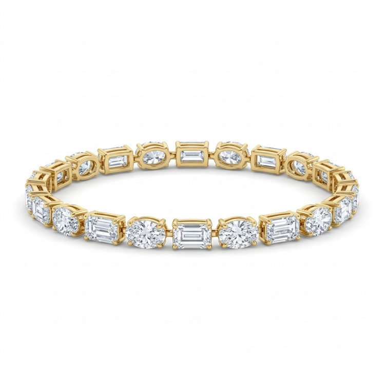 PULSERA DIAMANTES OVAL EMERALD EAST WEST
