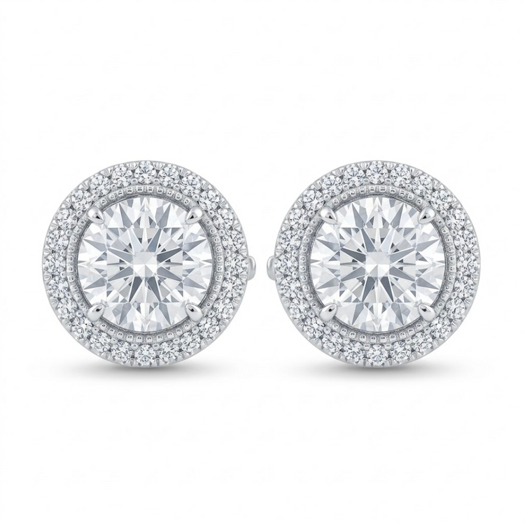 Studs Diamante con Halo