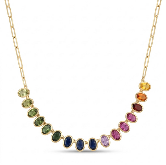 Collar oval zafiros rainbow