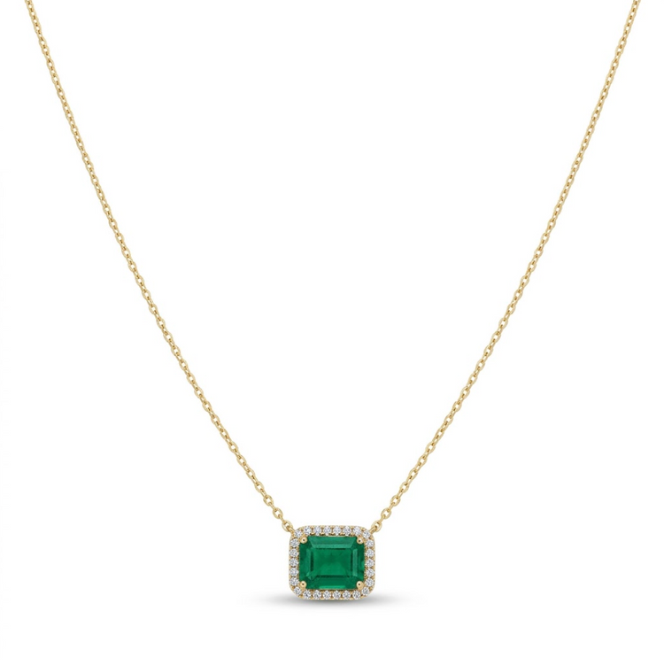Collar Esmeralda y Diamantes