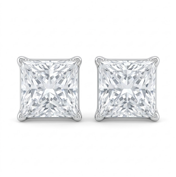 Studs Princess 3ctw