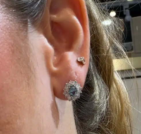 Aretes Aguamarina y diamantes