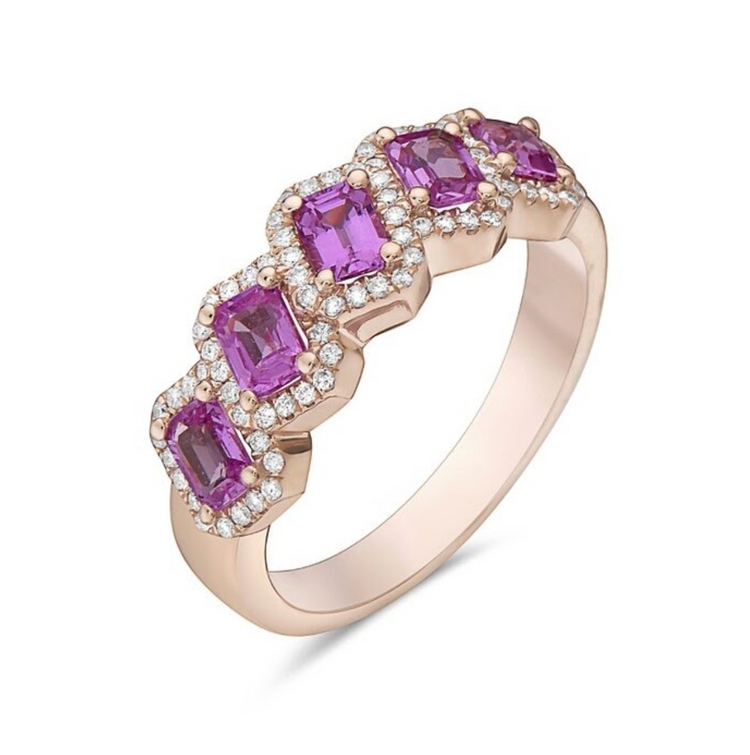 Anillo zafiro rosa