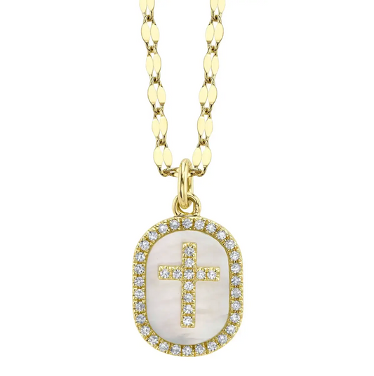 Collar cruz concha nacar
