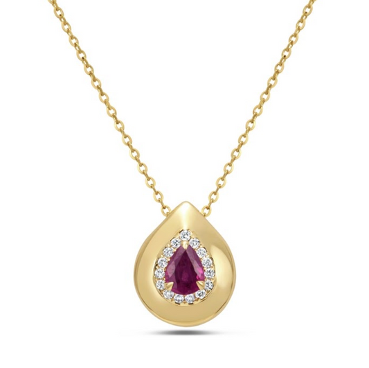Collar rubí pear