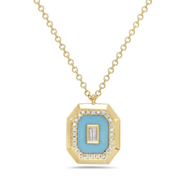 Collar turquesas y diamantes