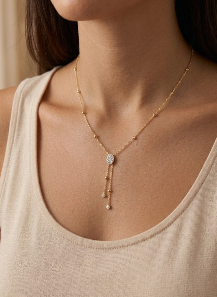collar diamantes drop