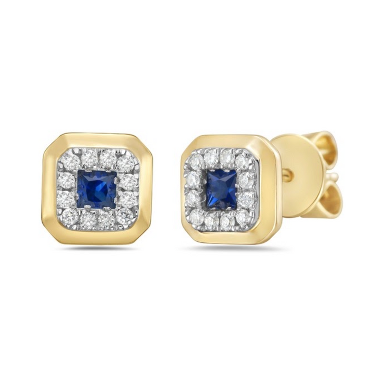 Aretes zafiros y diamantes