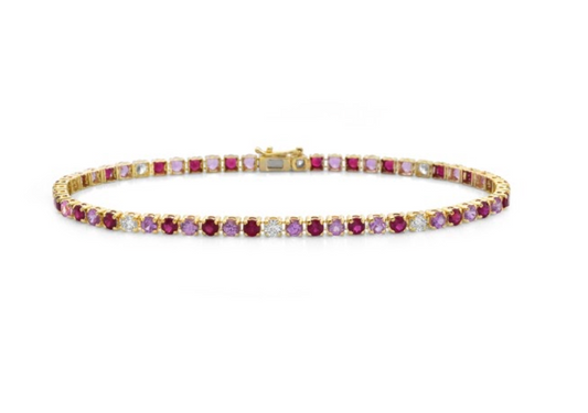 pulsera zafiros rosas