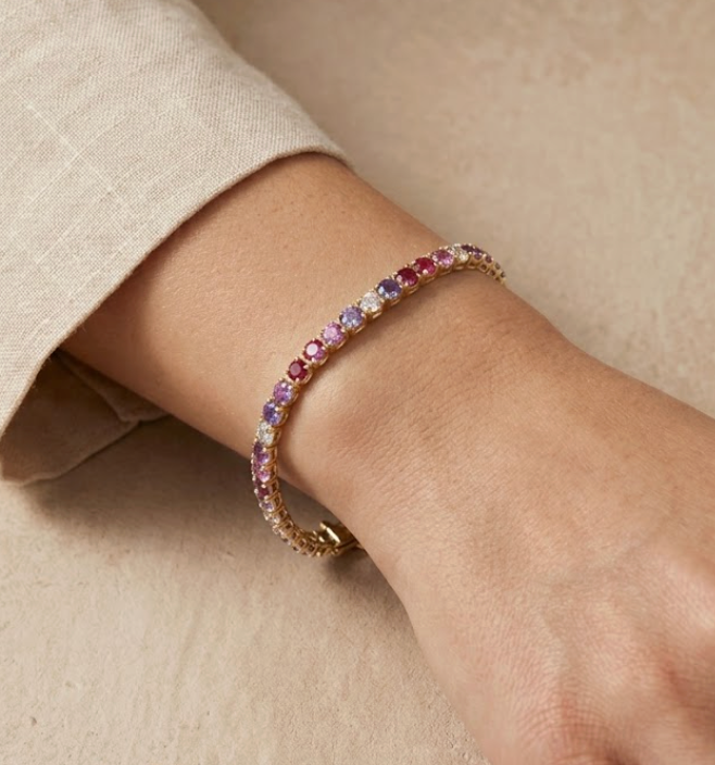 pulsera zafiros rosas