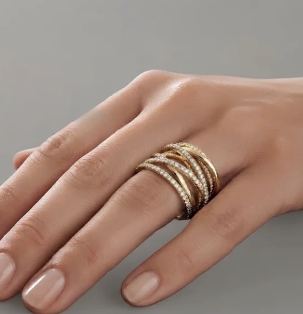 Anillo Asimétrico Diamantes