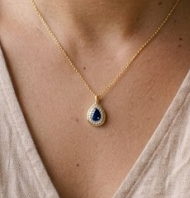 Collar zafiro pear