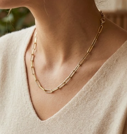 Collar eslabones diamantes