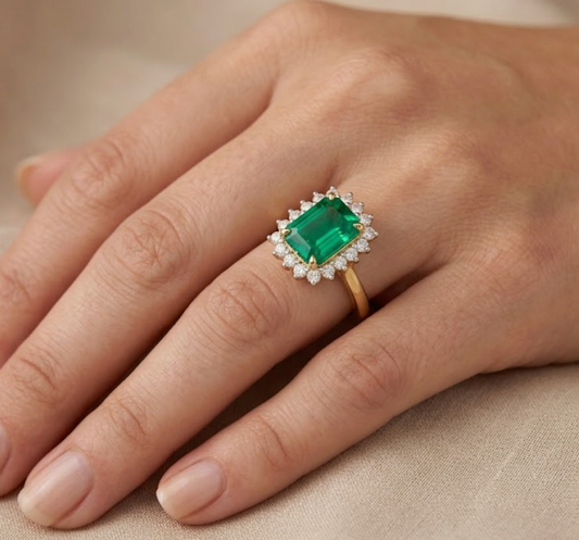Anillo Esmeralda y diamantes