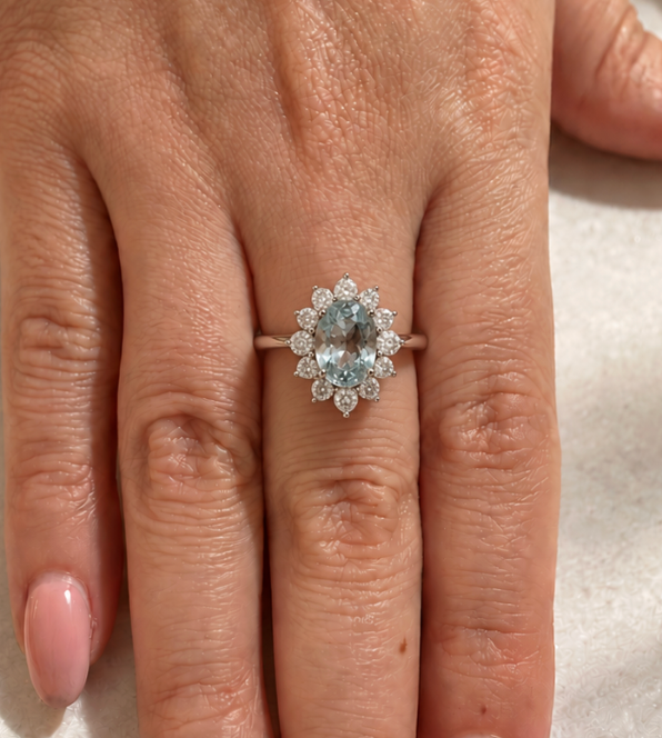 Anillo Aguamarina