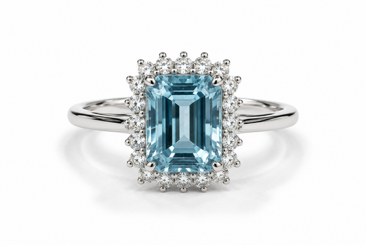 Anillo Aguamarina