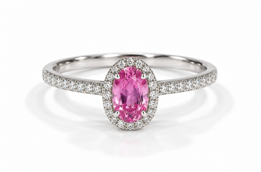 Anillo zafiro rosa