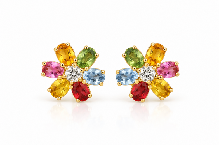 Aretes zafiros rainbow