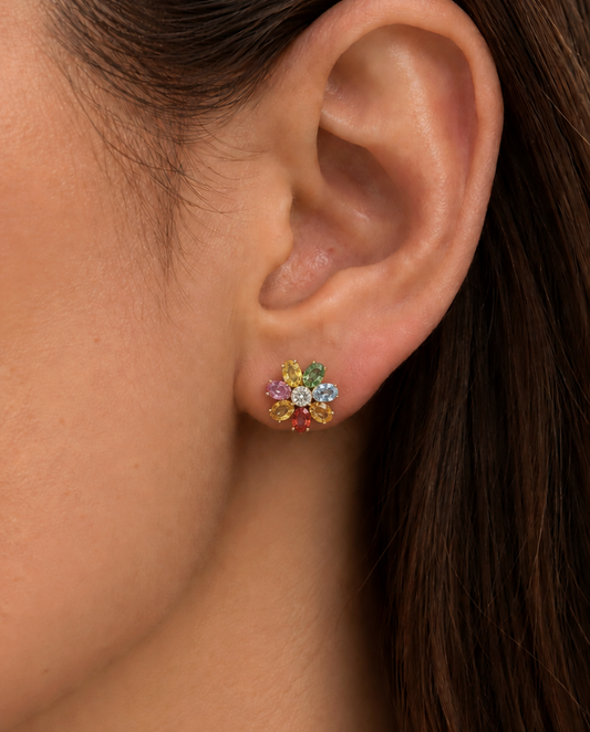 Aretes zafiros rainbow
