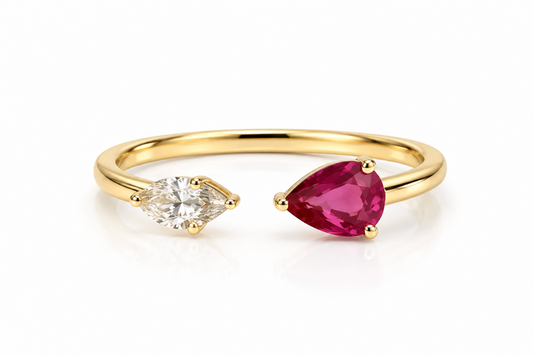 Anillo Rubí y diamante