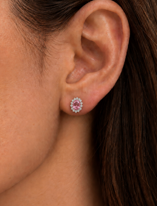 Aretes zafiro rosa