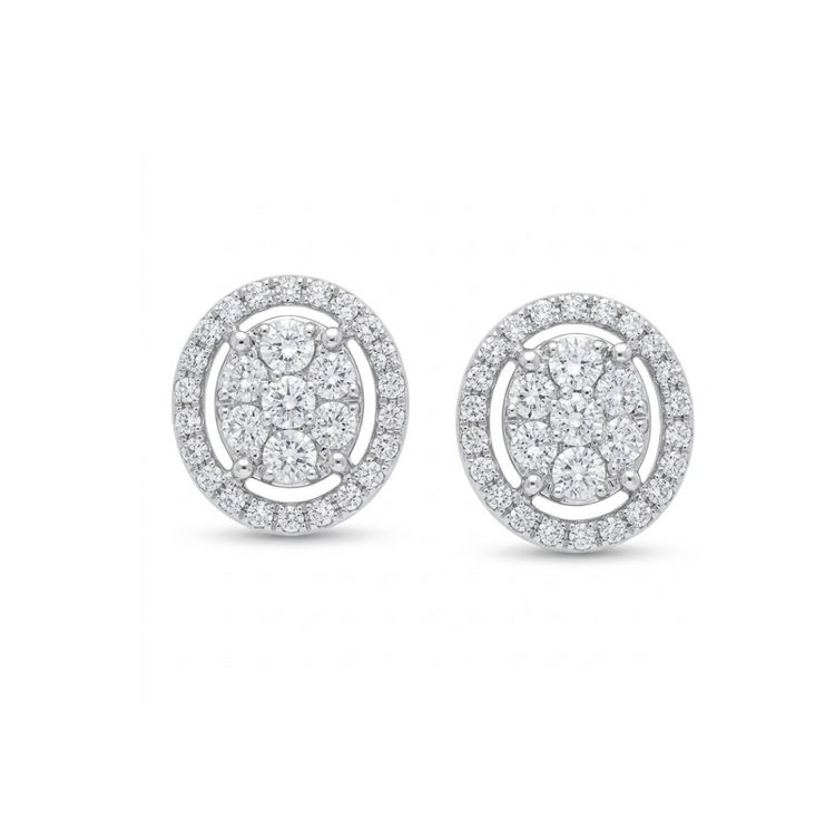 Studs Diamantes con halo