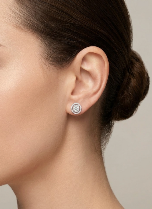 Studs Diamantes con halo