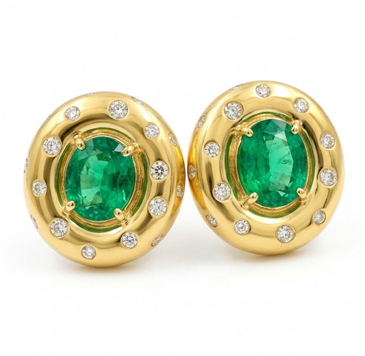 Aretes chunky esmeraldas