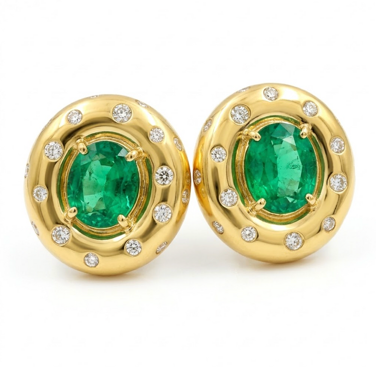 Aretes chunky esmeraldas