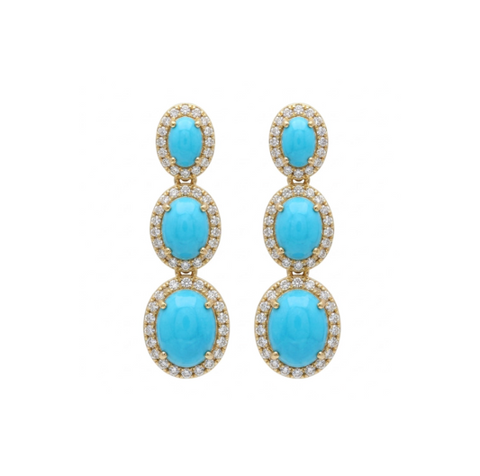 Aretes turquesas colgantes
