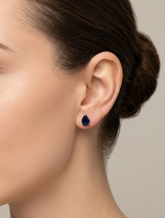Aretes Pear zafiro